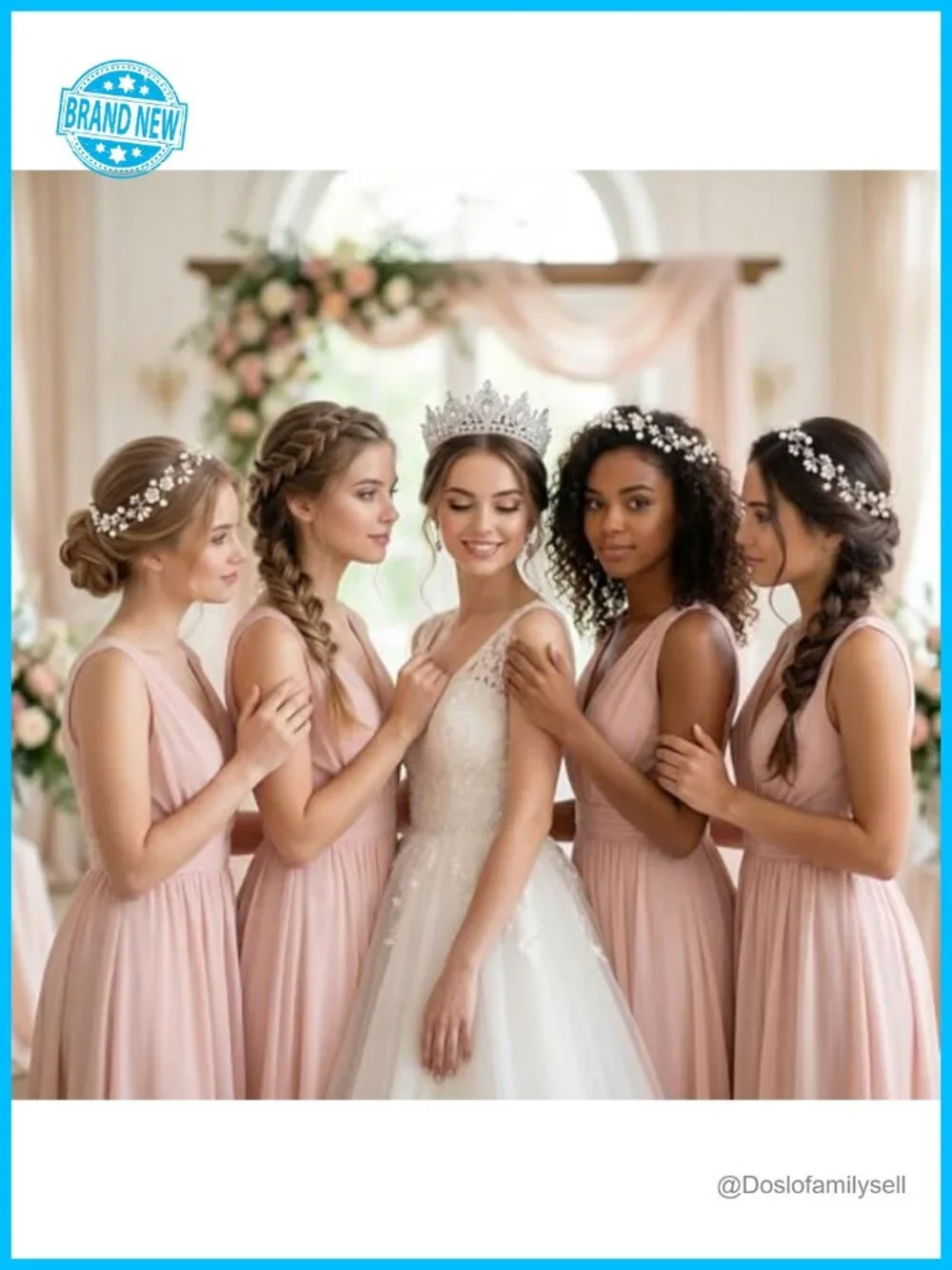 Elegant Pearl & Rhinestone Crown Headpiece for Wedding Engagement Prom